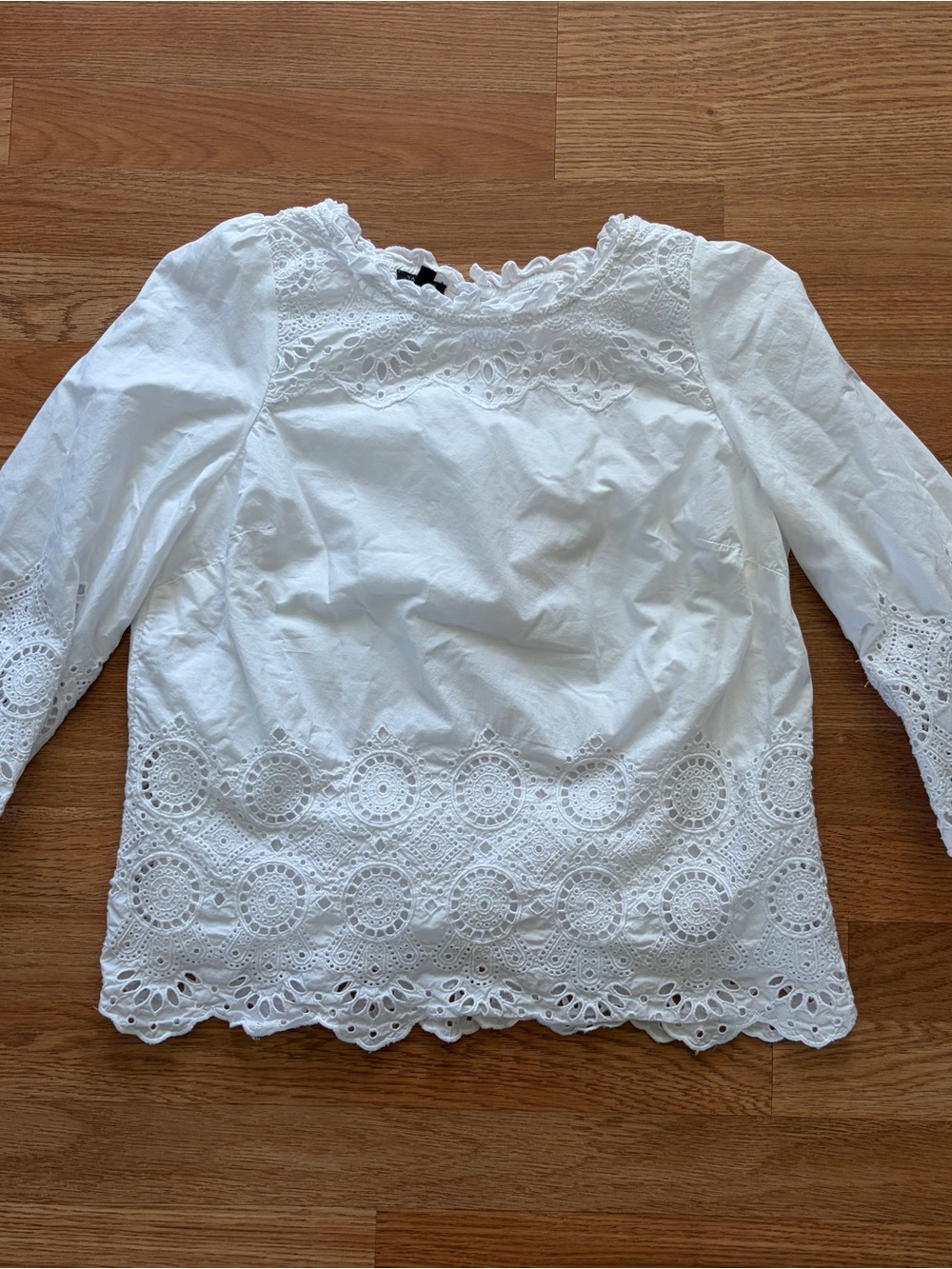 Talbots White Eyelet Lace Blouse